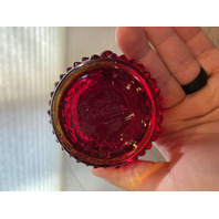 VTG FENTON Small Amberina Hobnail Art Glass Ruffled Rim Vase 3"H