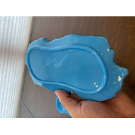 PAIR Of ANTIQUE DITHRIDGE Blue Opaline Glass Dishes