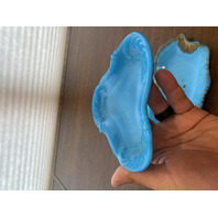 PAIR Of ANTIQUE DITHRIDGE Blue Opaline Glass Dishes