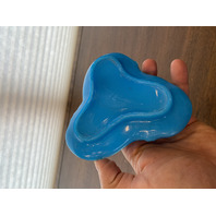 PAIR Of ANTIQUE DITHRIDGE Blue Opaline Glass Dishes