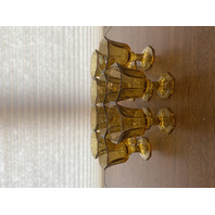 SET(10) VTG Independence Amber Octagonal Juice/Wine Glasses 4.75"H