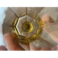 SET(10) VTG Independence Amber Octagonal Juice/Wine Glasses 4.75"H