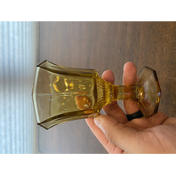 SET(10) VTG Independence Amber Octagonal Juice/Wine Glasses 4.75"H