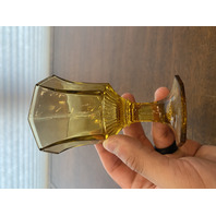 SET(10) VTG Independence Amber Octagonal Juice/Wine Glasses 4.75"H