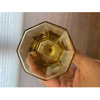SET(10) VTG Independence Amber Octagonal Juice/Wine Glasses 4.75"H