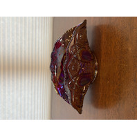 VTG L.E. SMITH Ruby Red Iridescent Carnival QUINTEC Glass Banana Bowl 10.25"L