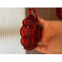 SET(2) VTG Fostoria Ruby Red Coin Glass Scalloped Edge Candy Dishes