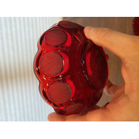 SET(2) VTG Fostoria Ruby Red Coin Glass Scalloped Edge Candy Dishes