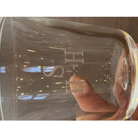 SET(8) STEUBEN Etched Monogram"HSH" Crystal Water Goblets 5.75"H SIGNED