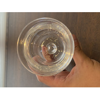 SET(8) STEUBEN Etched Monogram"HSH" Crystal Water Goblets 5.75"H SIGNED