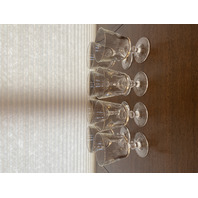 SET(8) STEUBEN Etched Monogram"HSH" Crystal Water Goblets 5.75"H SIGNED