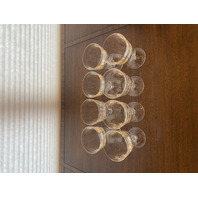 SET(8) STEUBEN Etched Monogram"HSH" Crystal Water Goblets 5.75"H SIGNED