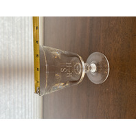 SET(8) STEUBEN Etched Monogram"HSH" Crystal Water Goblets 5.75"H SIGNED