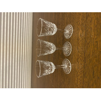SET(3) VTG  WATERFORD Crystal LISMORE Cordial Glasses SIGNED  3.5"H IRELAND