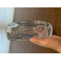 VTG Clear RUDOLF SCHROTTER For Rosice Glassworks SKLO Union "Bullet" Vase 7 7/8"