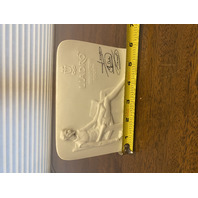 VTG Lladro Collector's Society White Shell Plaque Don Quixote SIGNED 5.75"L