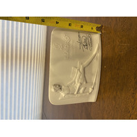 VTG Lladro Collector's Society White Shell Plaque Don Quixote SIGNED 5.75"L