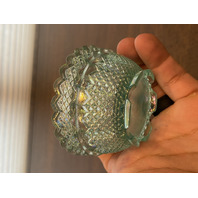 VTG FENTON Blue Top/Iridescent Base Glass Hobnail Fairy Lamp Candle Holder 4.25"