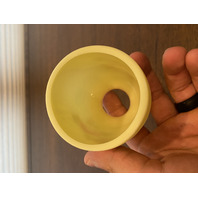 VTG UV REACTIVE Fenton Burmese PAINTED/SIGNED Floral Fairy Lamp 4.75"H