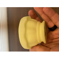 VTG UV REACTIVE Fenton Burmese PAINTED/SIGNED Floral Fairy Lamp 4.75"H