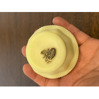 VTG UV REACTIVE Fenton Burmese PAINTED/SIGNED Floral Fairy Lamp 4.75"H