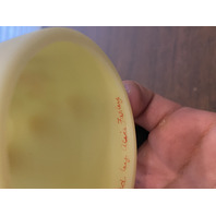 VTG UV REACTIVE Fenton Burmese PAINTED/SIGNED Floral Fairy Lamp 4.75"H