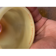 VTG UV REACTIVE Fenton Burmese PAINTED/SIGNED Nature Scene Fairy Lamp 4.75"H