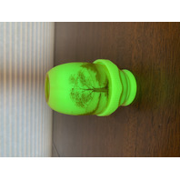 VTG UV REACTIVE Fenton Burmese PAINTED/SIGNED Nature Scene Fairy Lamp 4.75"H