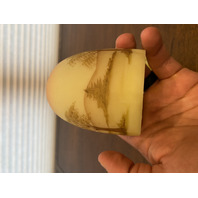 VTG UV REACTIVE Fenton Burmese PAINTED/SIGNED Nature Scene Fairy Lamp 4.75"H