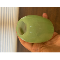 VTG FENTON Green Jadeite 2-Piece Fairy Lamp Candle Holder 4.5"H