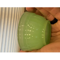 VTG FENTON Green Jadeite 2-Piece Fairy Lamp Candle Holder 4.5"H