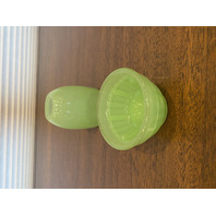 VTG FENTON Green Jadeite 2-Piece Fairy Lamp Candle Holder 4.5"H