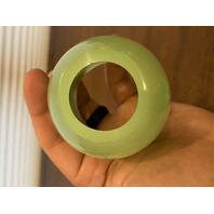 VTG FENTON Green Jadeite 2-Piece Fairy Lamp Candle Holder 4.5"H