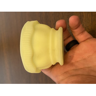 VTG UV REACTIVE FENTON BURMESE Floral PAINTED Glass Fairy Lamp 4.5"H SIGNED