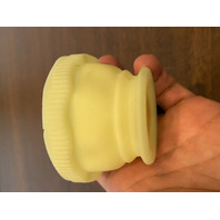 VTG UV REACTIVE FENTON BURMESE Floral PAINTED Glass Fairy Lamp 4.5"H SIGNED