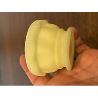 VTG UV REACTIVE FENTON BURMESE Floral PAINTED Glass Fairy Lamp 4.5"H SIGNED