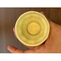 VTG UV REACTIVE FENTON BURMESE Floral PAINTED Glass Fairy Lamp 4.5"H SIGNED