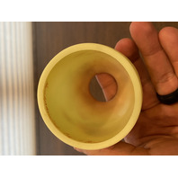 VTG UV REACTIVE FENTON BURMESE Floral PAINTED Glass Fairy Lamp 4.5"H SIGNED