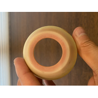 VTG UV REACTIVE FENTON BURMESE Floral PAINTED Glass Fairy Lamp 4.5"H SIGNED