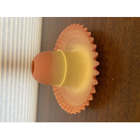 VTG UV REACTIVE Yellow/Peach Fenton Burmese Wide Fairy Lamp