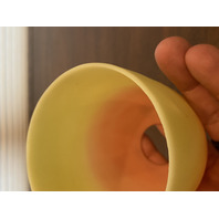 VTG UV REACTIVE Yellow/Peach Fenton Burmese Wide Fairy Lamp