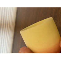 VTG UV REACTIVE Yellow/Peach Fenton Burmese Wide Fairy Lamp