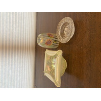 UV REACTIVE FENTON Topaz Opalescent AUTUMN BEAUTY 3-PieceFairy Lamp W/LABEL 7"H