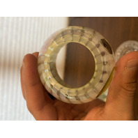 UV REACTIVE FENTON Topaz Opalescent AUTUMN BEAUTY 3-PieceFairy Lamp W/LABEL 7"H