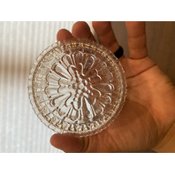 UV REACTIVE FENTON Topaz Opalescent AUTUMN BEAUTY 3-PieceFairy Lamp W/LABEL 7"H