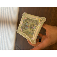 UV REACTIVE FENTON Topaz Opalescent AUTUMN BEAUTY 3-PieceFairy Lamp W/LABEL 7"H