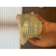 UV REACTIVE FENTON Topaz Opalescent AUTUMN BEAUTY 3-PieceFairy Lamp W/LABEL 7"H