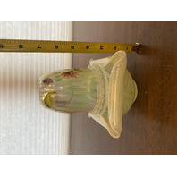 UV REACTIVE FENTON Topaz Opalescent AUTUMN BEAUTY 3-PieceFairy Lamp W/LABEL 7"H