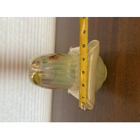 UV REACTIVE FENTON Topaz Opalescent AUTUMN BEAUTY 3-PieceFairy Lamp W/LABEL 7"H