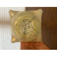 UV REACTIVE FENTON Topaz Opalescent AUTUMN BEAUTY 3-PieceFairy Lamp W/LABEL 7"H